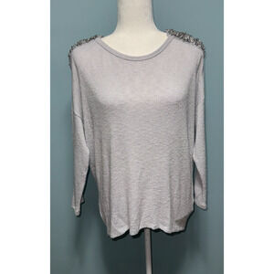 Studio Y Women M Sweater Embellishments Rhinestones Beads Everyday Casual Fall